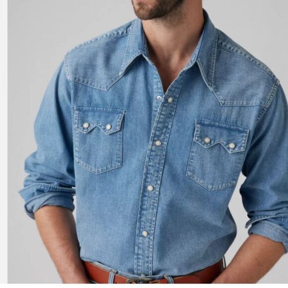 Levi's Vintage Clothing Shorthorn Sawtooth Western Shirt Men's Size S LVC Denim - Picture 15 of 15